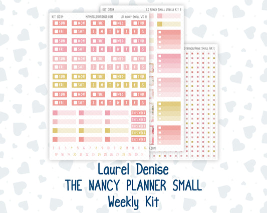 Kit 0294 - Laurel Denise The Nancy Planner Small - Weekly Kit - September - Rosy Reveria
