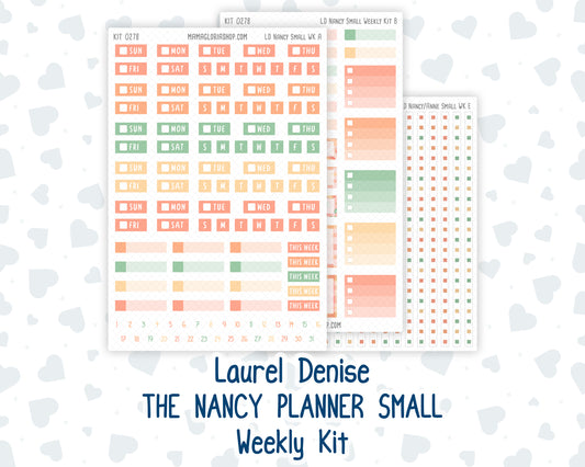 Kit 0278 - Laurel Denise The Nancy Planner Small - Weekly Kit - August - Oops, All Peaches