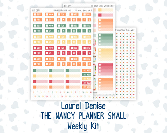 Kit 0271 - Laurel Denise The Nancy Planner Small - Weekly Kit - June - Strawberry Shore