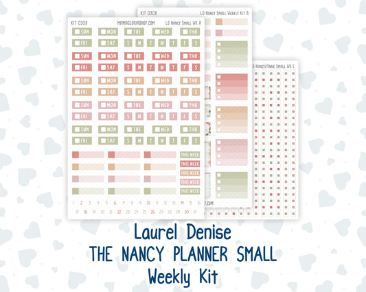 Kit 0308 - Laurel Denise The Nancy Planner Small - Weekly Kit - December - Knit & Holly