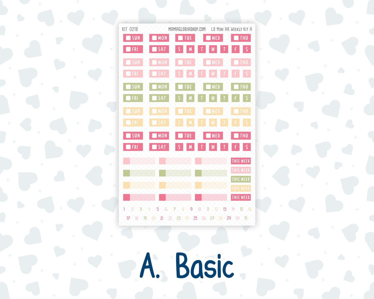 Kit 0218 Laurel Denise Mini Size – Weekly - Horizontal Layout - Mother's Love- May