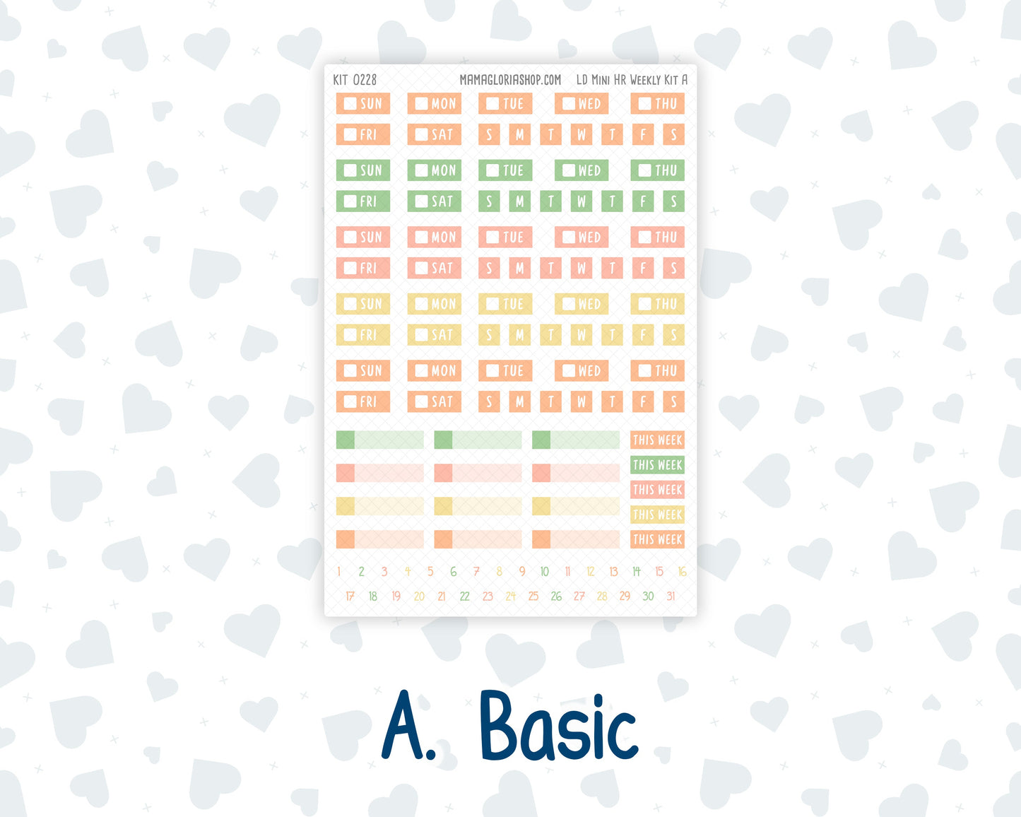 Kit 0228 - Laurel Denise Mini - Horizontal - Weekly Kit - August - Just Peachy