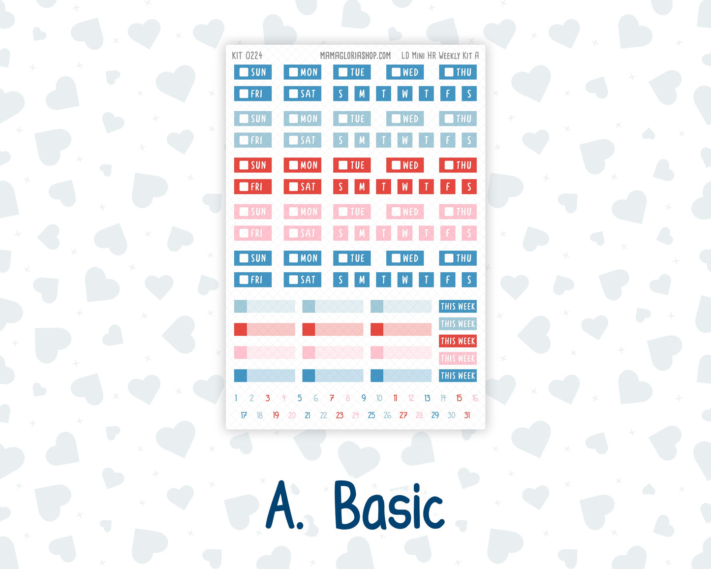 Kit 0224 - Laurel Denise Mini - Horizontal - Weekly Kit - July - Patriotic Parade