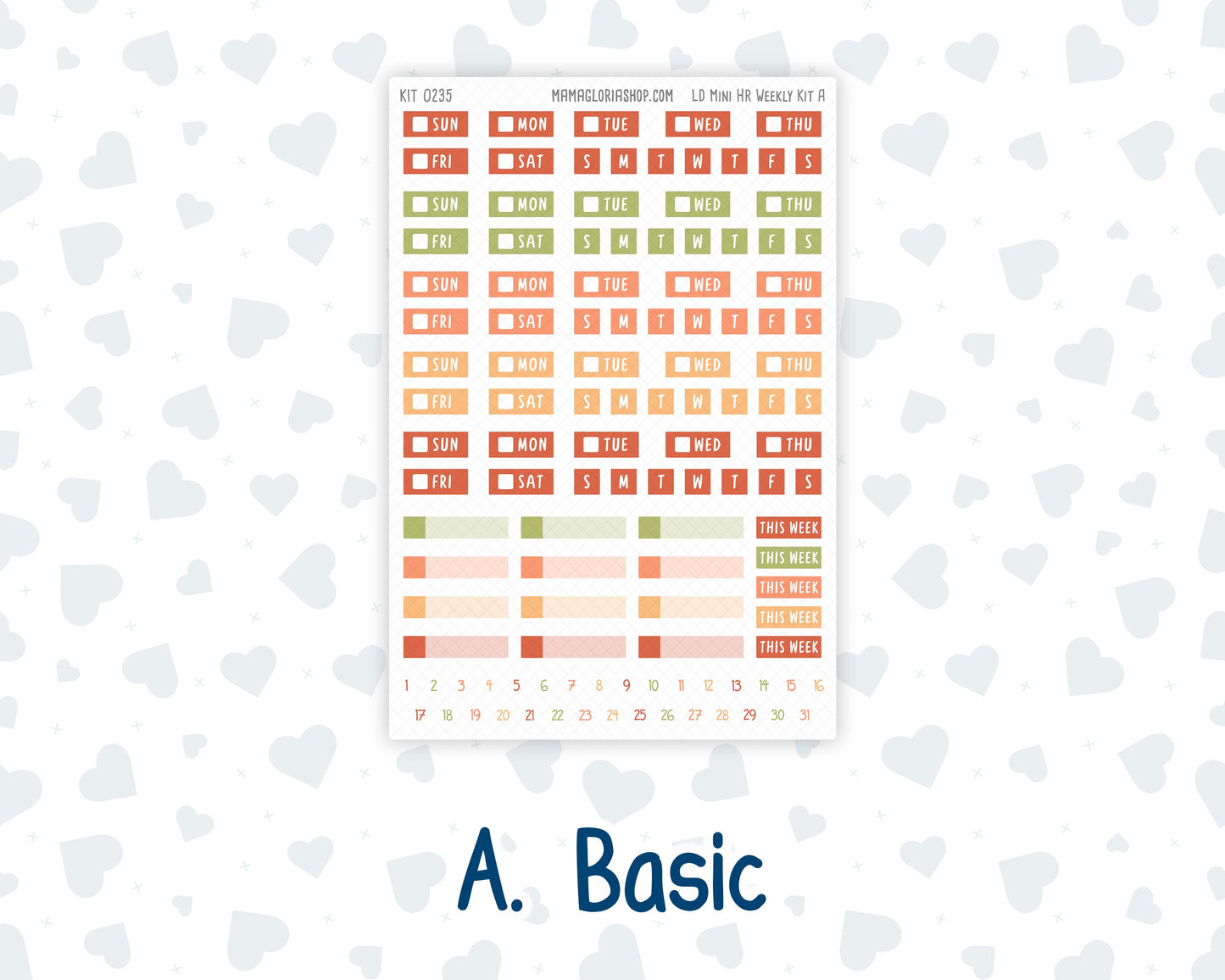 Kit 0235 - Laurel Denise Mini - Horizontal - Weekly Kit - September - Apple Orchard