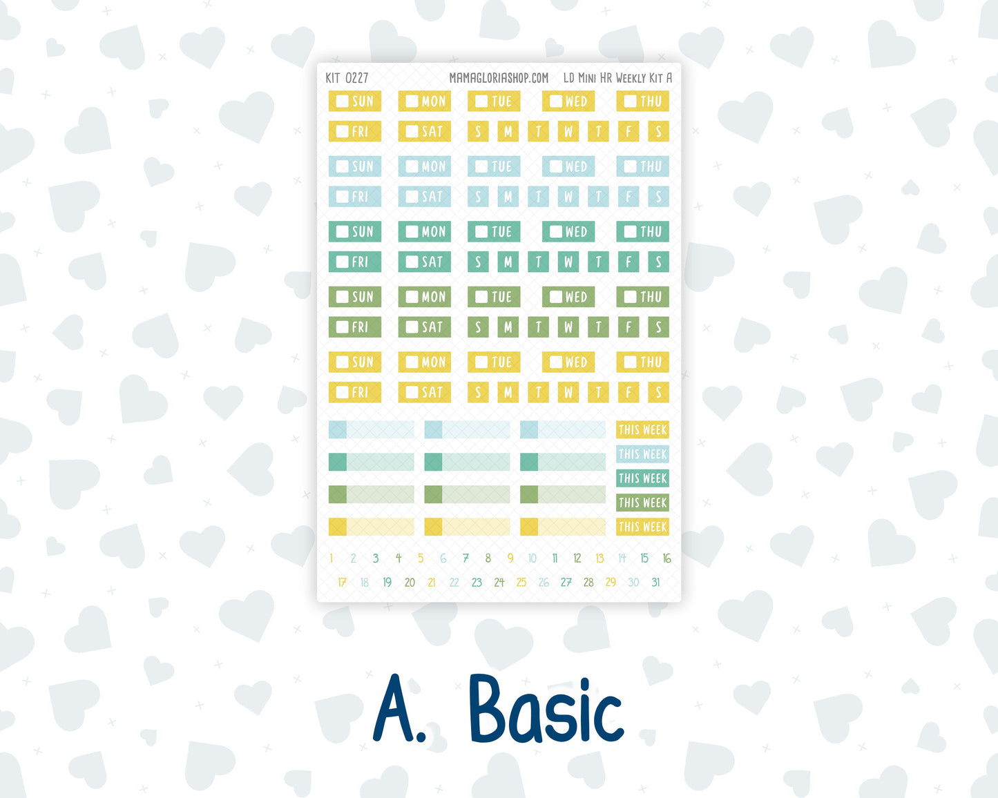 Kit 0227 - Laurel Denise Mini - Horizontal - Weekly Kit - July - Lemon Grove