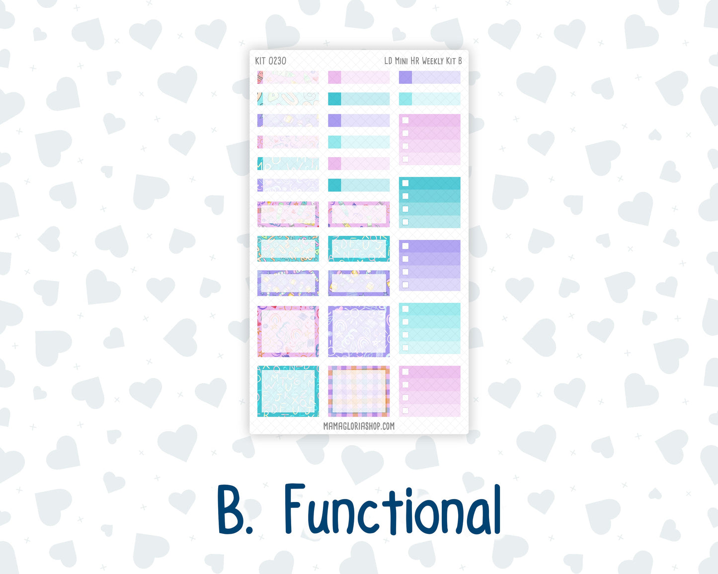 Kit 0230 - Laurel Denise Mini - Horizontal - Weekly Kit - August - School Daze