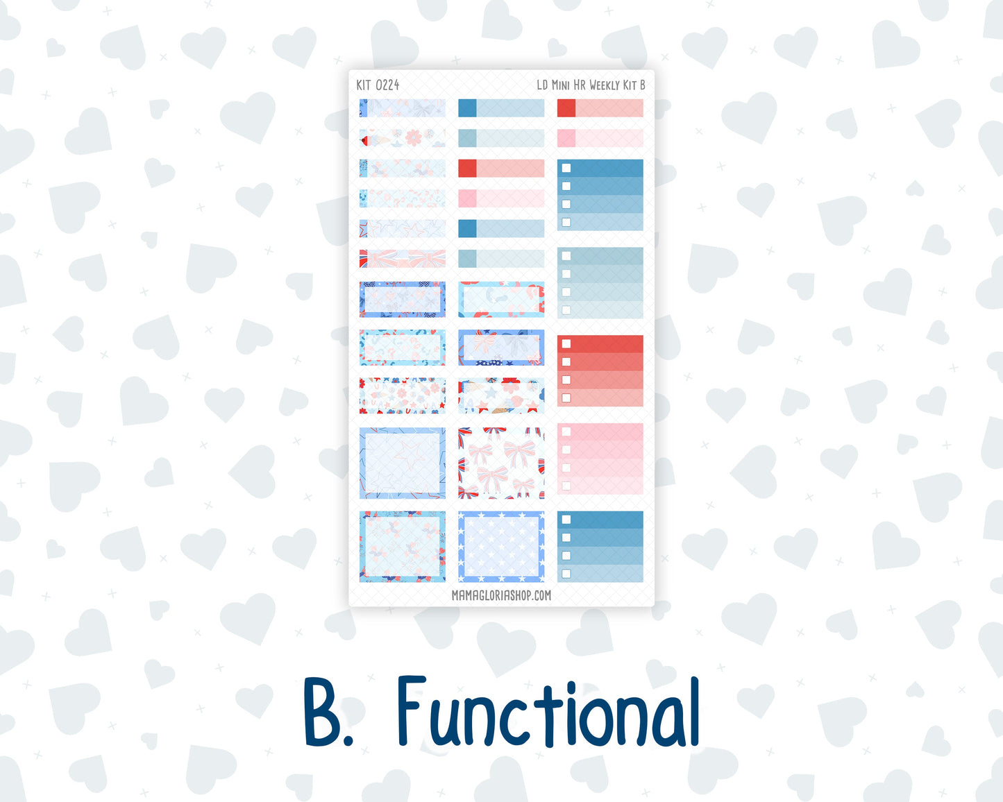 Kit 0224 - Laurel Denise Mini - Horizontal - Weekly Kit - July - Patriotic Parade