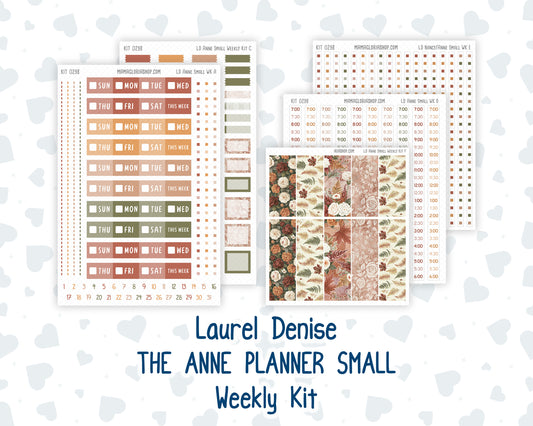 Kit 0298 - Laurel Denise The Anne Planner Small - Weekly Kit - October - Velvet Bloom