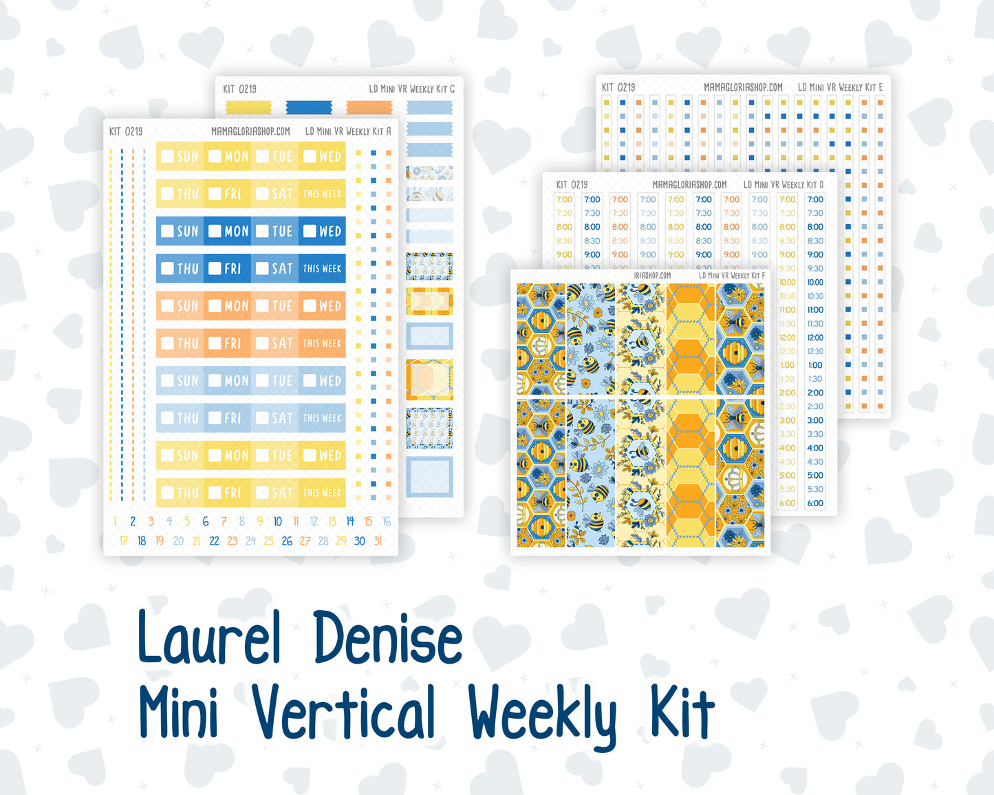 Kit 0219 Laurel Denise Mini Size – Weekly - Vertical Layout - Bee's Business- May