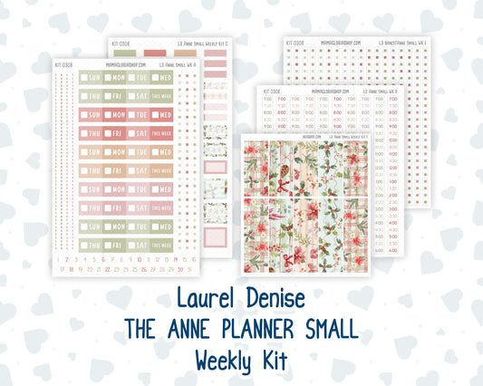 Kit 0308 - Laurel Denise The Anne Planner Small - Weekly Kit - December - Knit & Holly