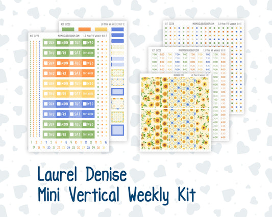 Kit 0229 - Laurel Denise Mini - Vertical - Weekly Kit - August - Golden Faces