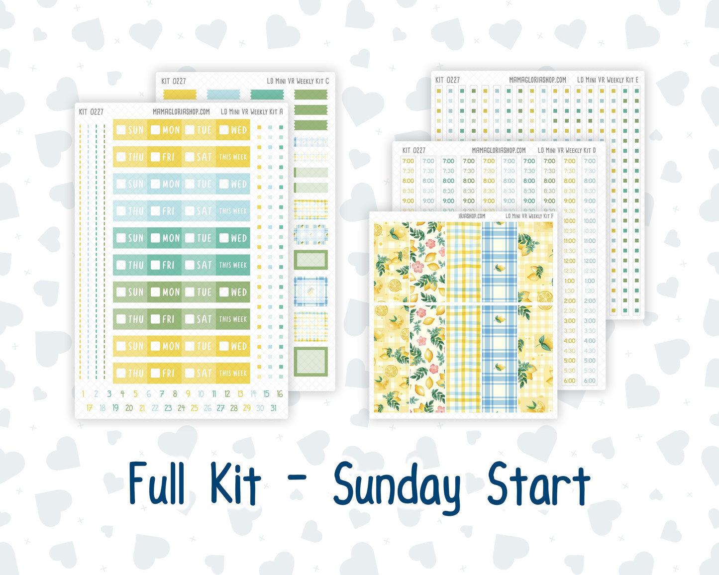 Kit 0227 - Laurel Denise Mini - Vertical - Weekly Kit - July - Lemon Grove