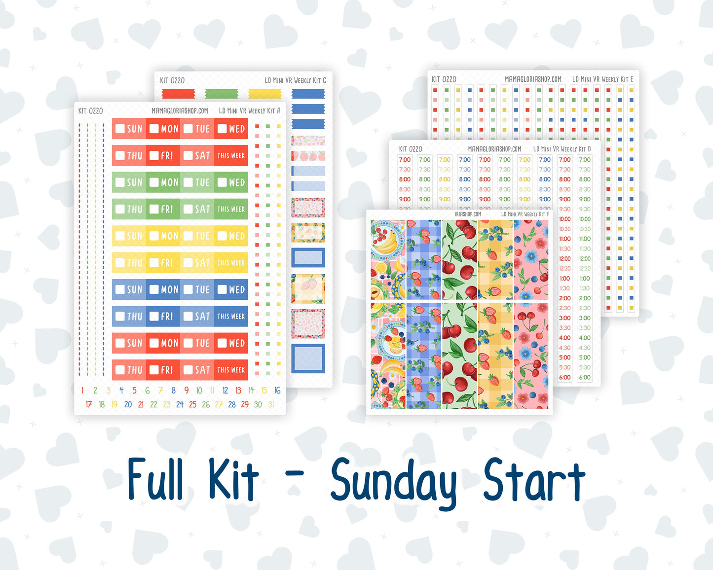 Kit 0220 - Laurel Denise Mini - Vertical - Weekly Kit - June - June Berries