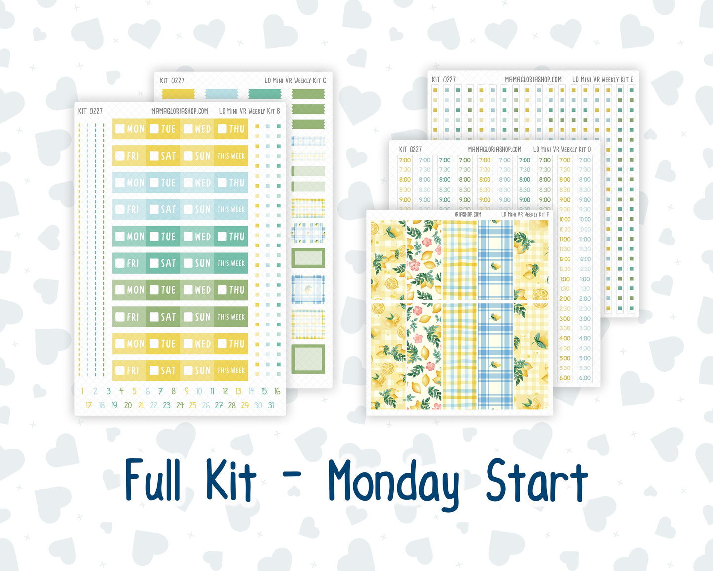 Kit 0227 - Laurel Denise Mini - Vertical - Weekly Kit - July - Lemon Grove
