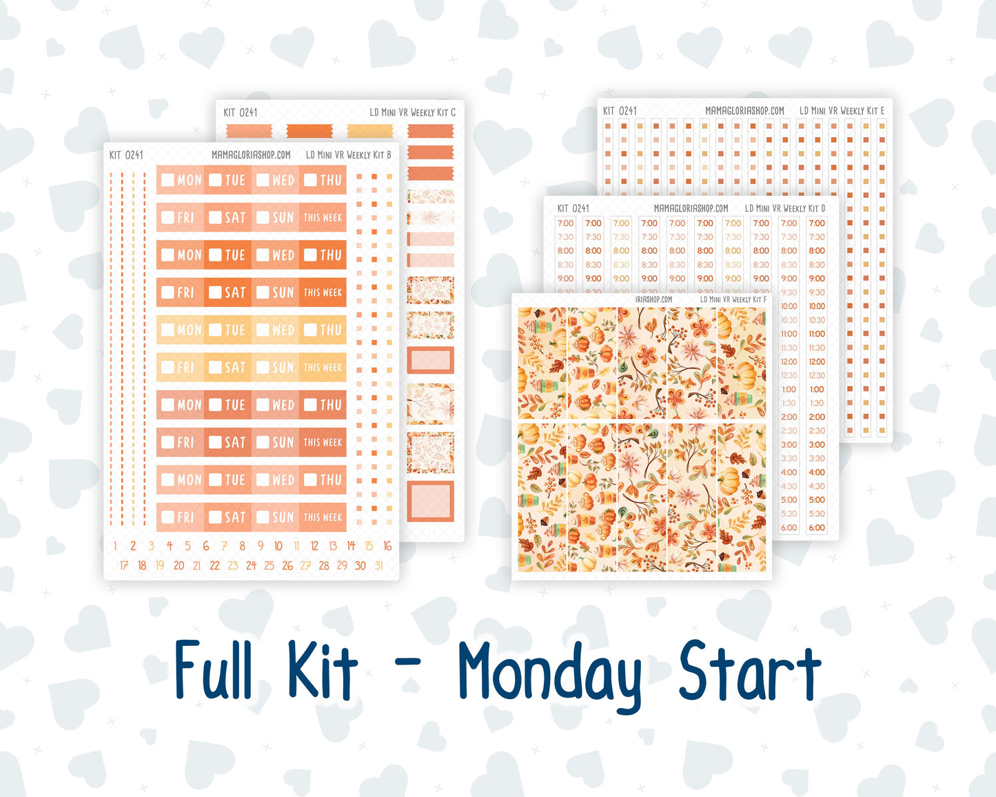 Kit 0241 - Laurel Denise Mini - Vertical - Weekly Kit - November - Pumpkin Latte