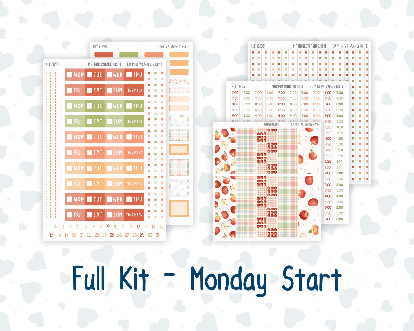 Kit 0235 - Laurel Denise Mini - Vertical - Weekly Kit - September - Apple Orchard