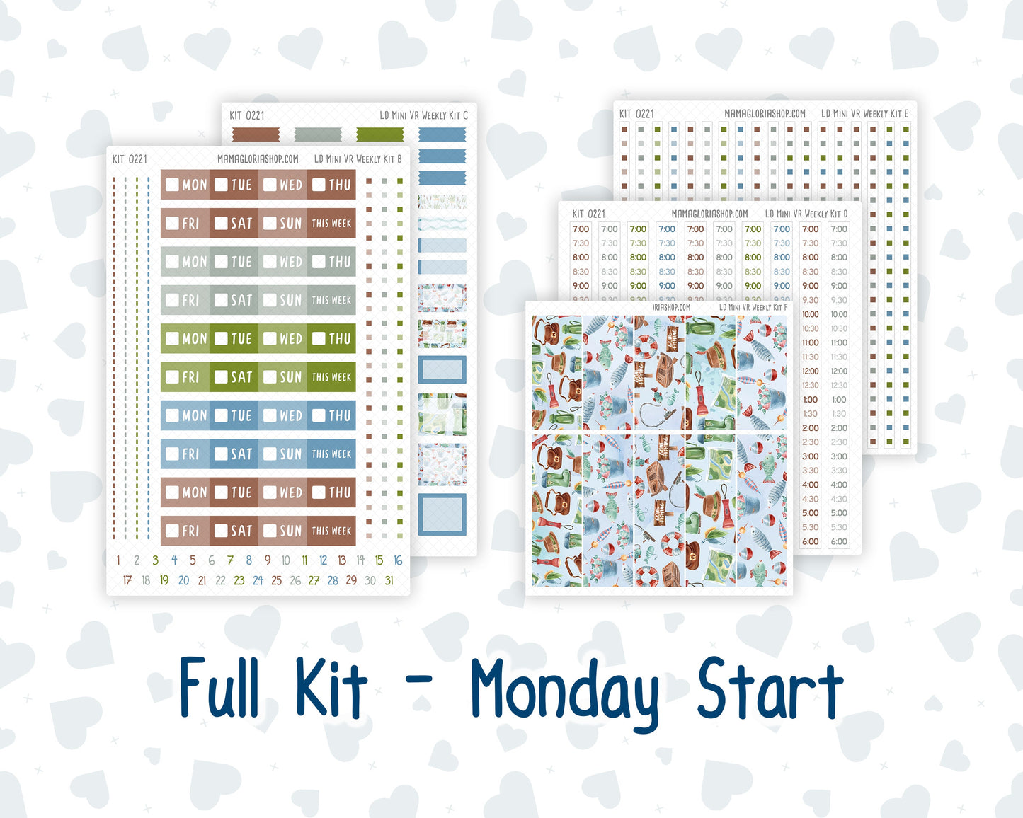 Kit 0221 - Laurel Denise Mini - Vertical - Weekly Kit - June - Gone Fishing