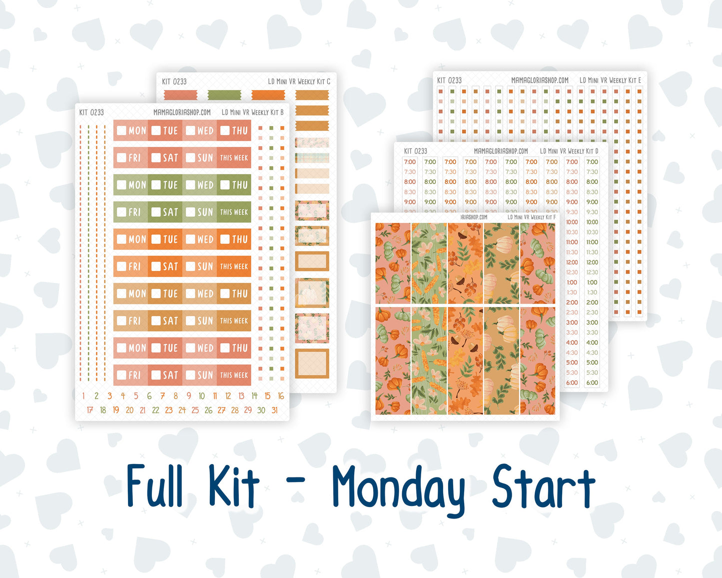 Kit 0233 - Laurel Denise Mini - Vertical - Weekly Kit - September - Cinnamon Days
