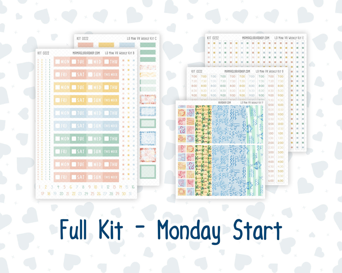 Kit 0222 - Laurel Denise Mini - Vertical - Weekly Kit - June - Beach Day