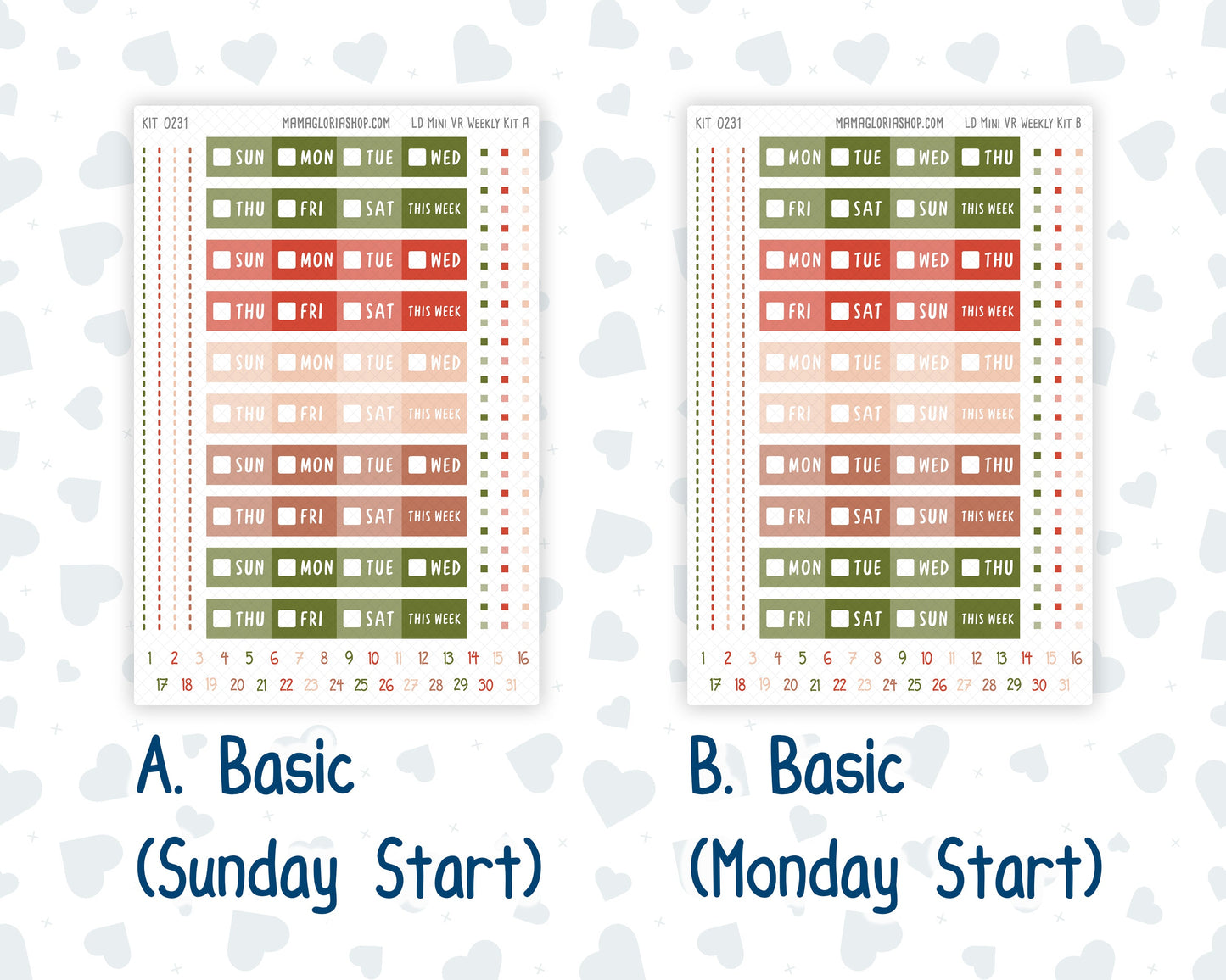 Kit 0231 - Laurel Denise Mini - Vertical - Weekly Kit - August - Backyard BBQ