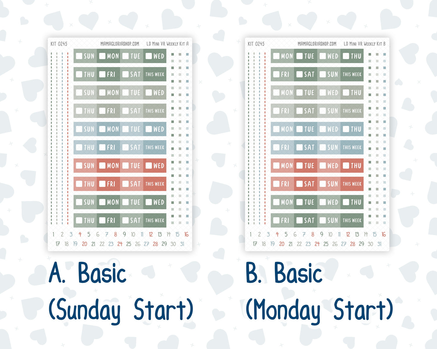 Kit 0245 - Laurel Denise Mini - Vertical - Weekly Kit - December - Vintage Christmas