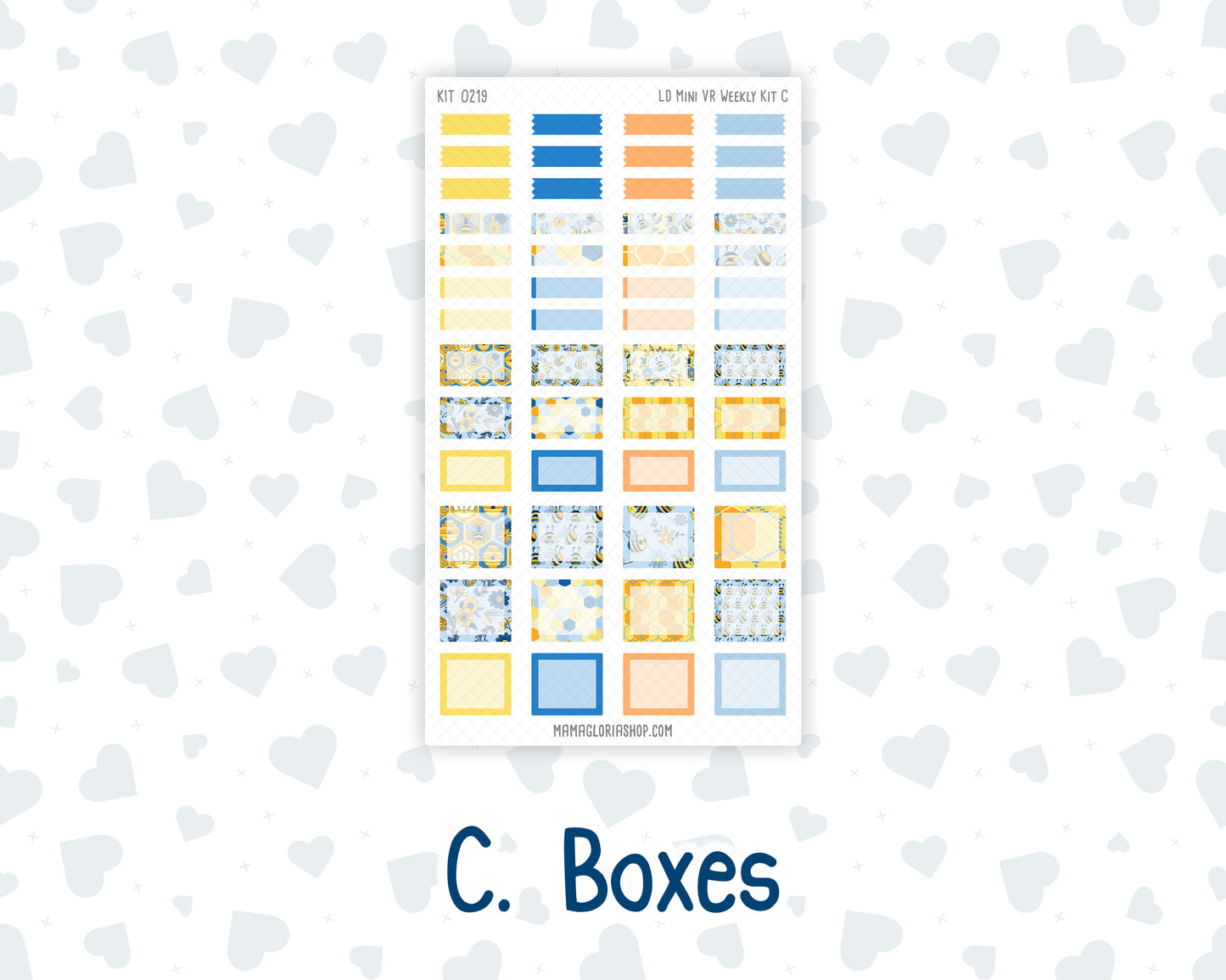 Kit 0219 Laurel Denise Mini Size – Weekly - Vertical Layout - Bee's Business- May
