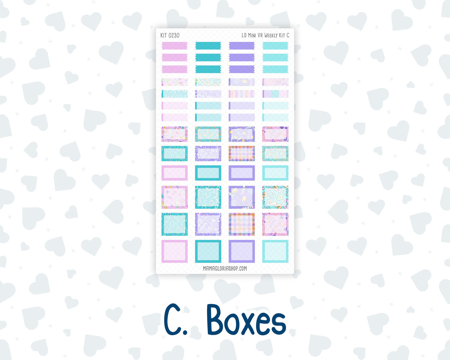 Kit 0230 - Laurel Denise Mini - Vertical - Weekly Kit - August - School Daze