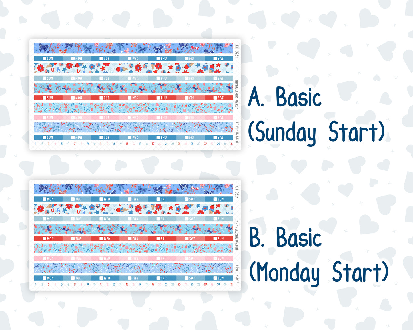 Kit 0224 - Laurel Denise Pop-Up - Weekly Kit - July - Patriotic Parade