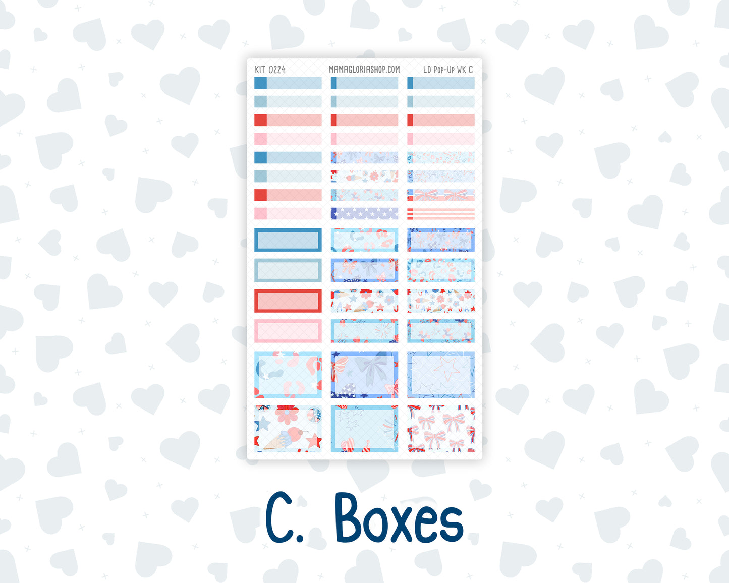 Kit 0224 - Laurel Denise Pop-Up - Weekly Kit - July - Patriotic Parade