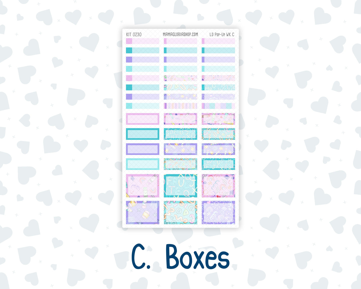 Kit 0230 - Laurel Denise Pop-Up - Weekly Kit - August - School Daze