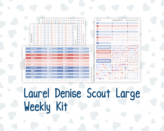 Kit 0273 - Laurel Denise The Scout Planner Large - Weekly Kit - July - Americana In Bloom
