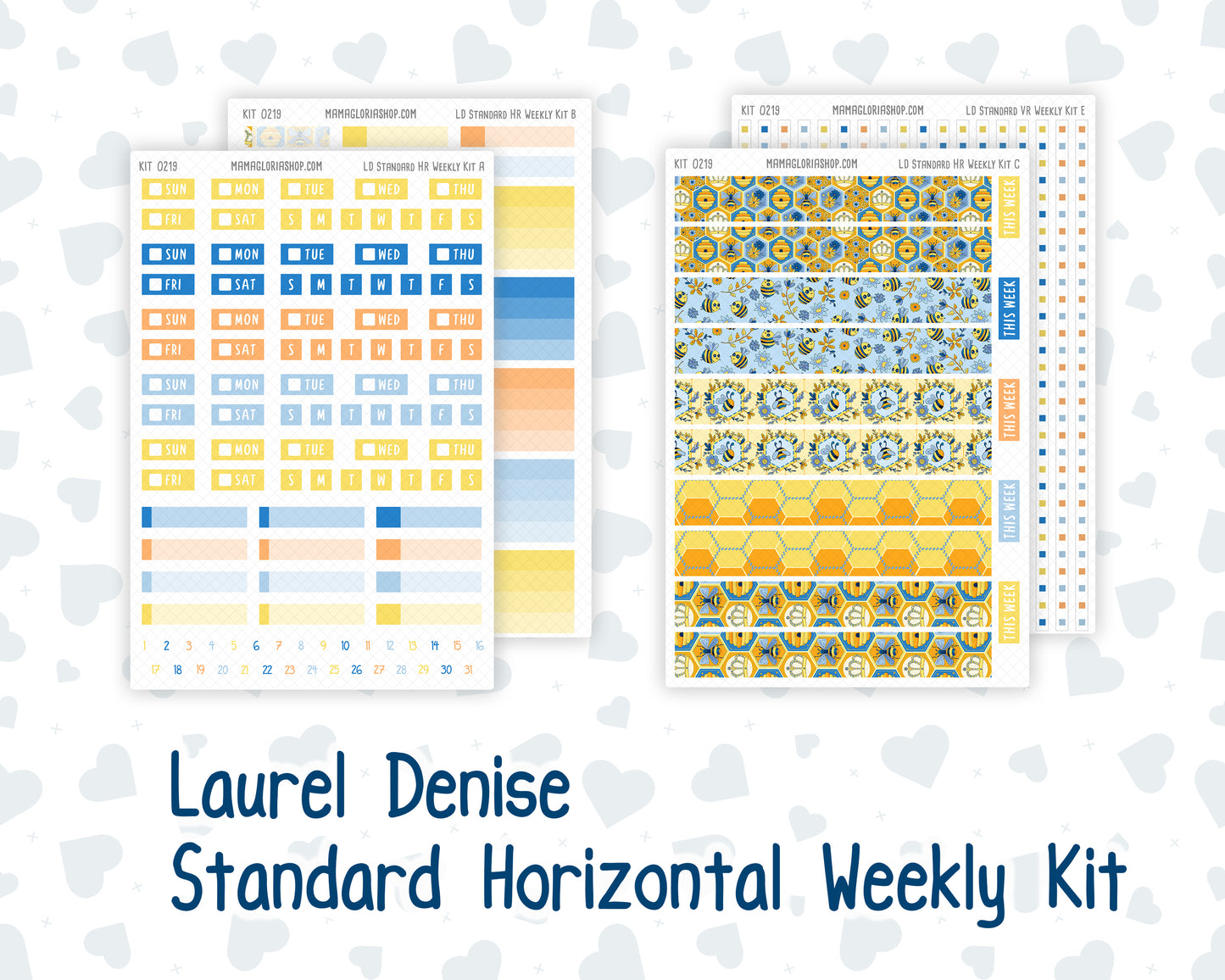 Kit 0219 Laurel Denise Standard Size – Weekly - Horizontal Layout - Bee's Business - May