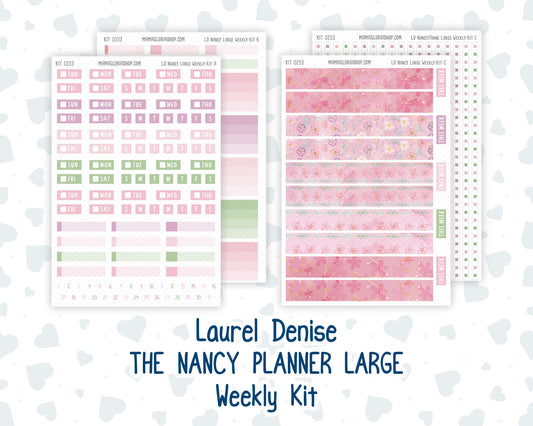 Kit 0253 - Laurel Denise The Nancy Planner Large - Weekly Kit - February - Rosy Daydreams