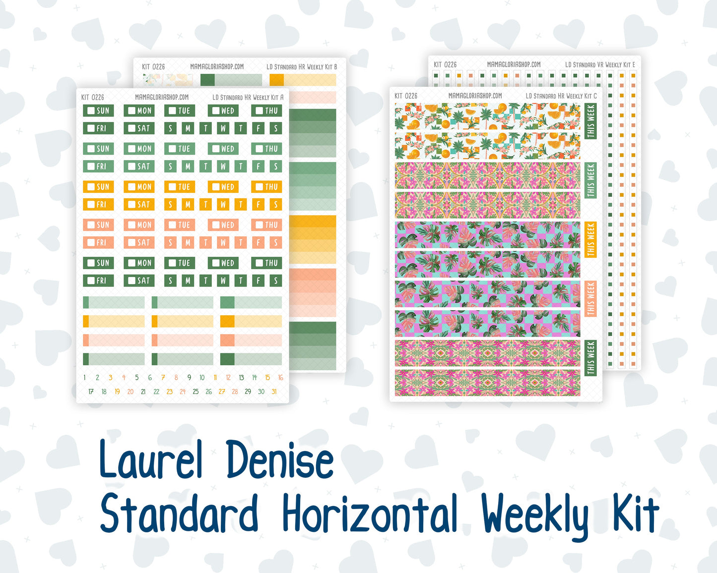 Kit 0226 - Laurel Denise Standard - Horizontal - Weekly Kit - July - Tropical Whimsy