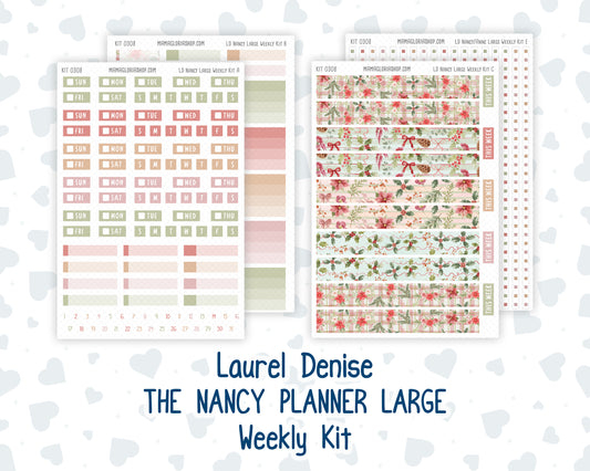 Kit 0308 - Laurel Denise The Nancy Planner Large - Weekly Kit - December - Knit & Holly