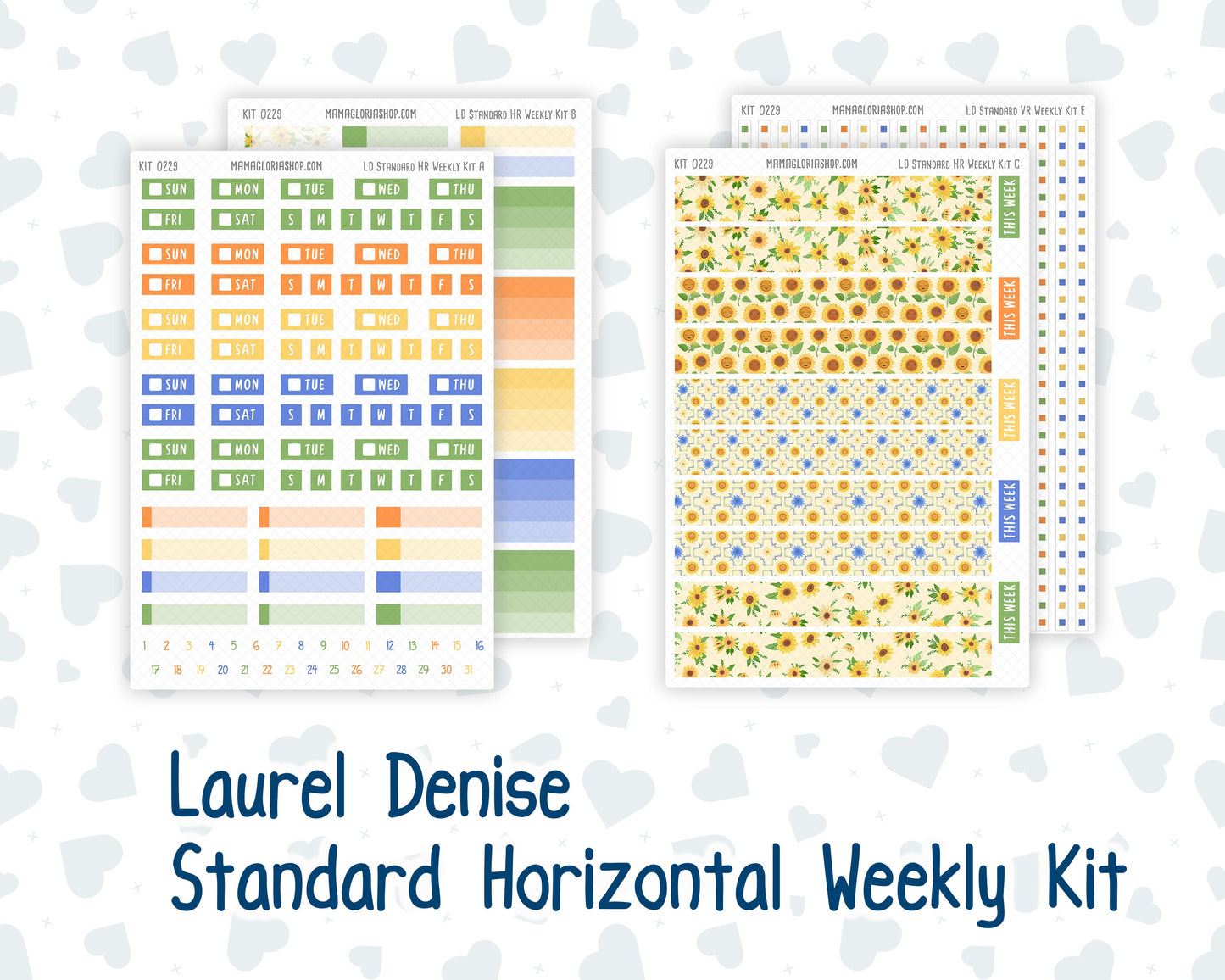 Kit 0229 - Laurel Denise Standard - Horizontal - Weekly Kit - August - Golden Faces