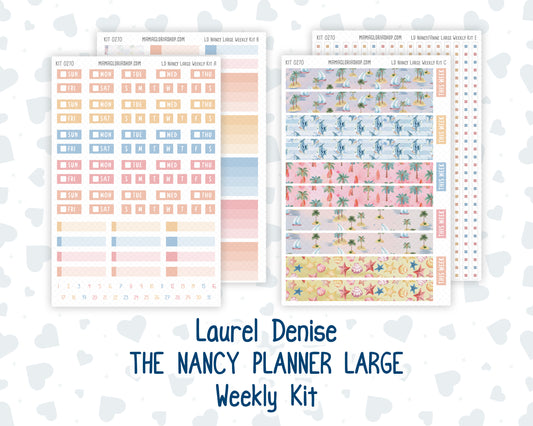 Kit 0270 - Laurel Denise The Nancy Planner Large - Weekly Kit - June - Beachside Bliss
