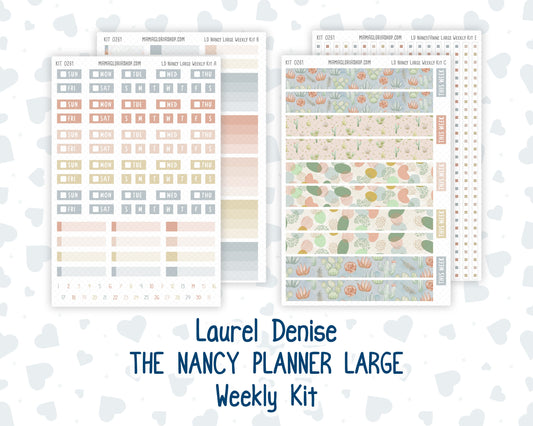 Kit 0261 - Laurel Denise The Nancy Planner Large - Weekly Kit - April - Llama Spring