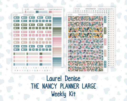 Kit 0275 - Laurel Denise The Nancy Planner Large - Weekly Kit - July - Tropical Safari Blush