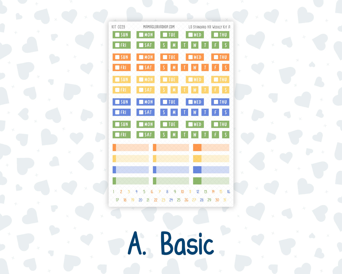 Kit 0229 - Laurel Denise Standard - Horizontal - Weekly Kit - August - Golden Faces