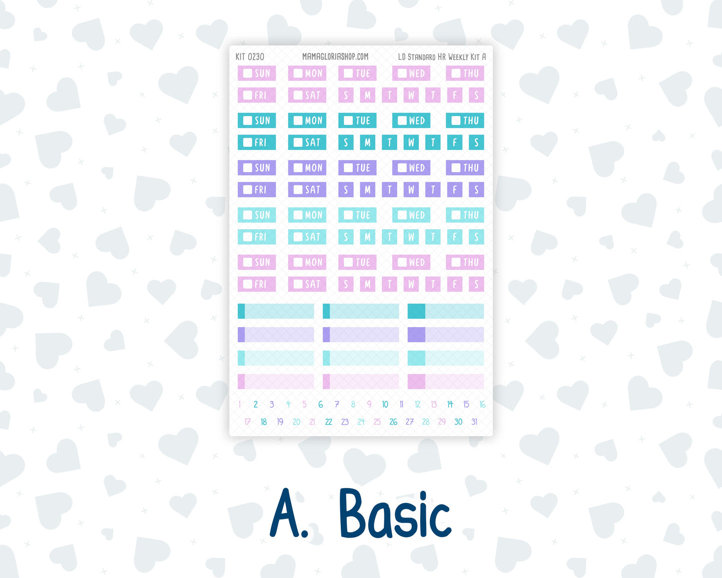 Kit 0230 - Laurel Denise Standard - Horizontal - Weekly Kit - August - School Daze