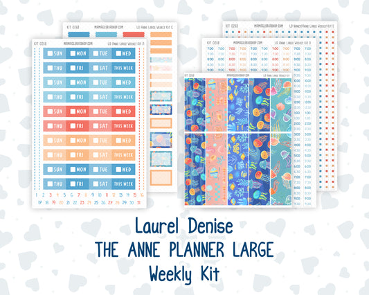 Kit 0268 - Laurel Denise The Anne Planner Large - Weekly Kit - June - Sea Sweeties