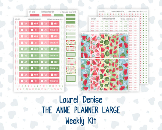 Kit 0276 - Laurel Denise The Anne Planner Large - Weekly Kit - July - Melon Crush