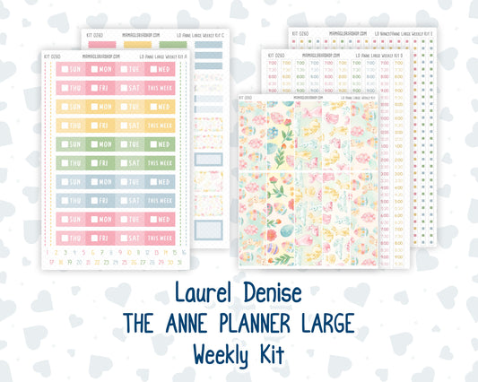 Kit 0260 - Laurel Denise The Anne Planner Large - Weekly Kit - April - Pastel Egg Hunt