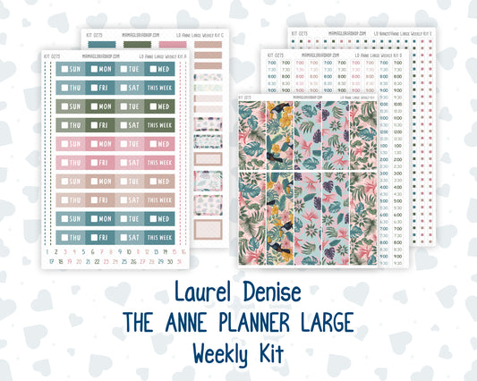 Kit 0275 - Laurel Denise The Anne Planner Large - Weekly Kit - July - Tropical Safari Blush