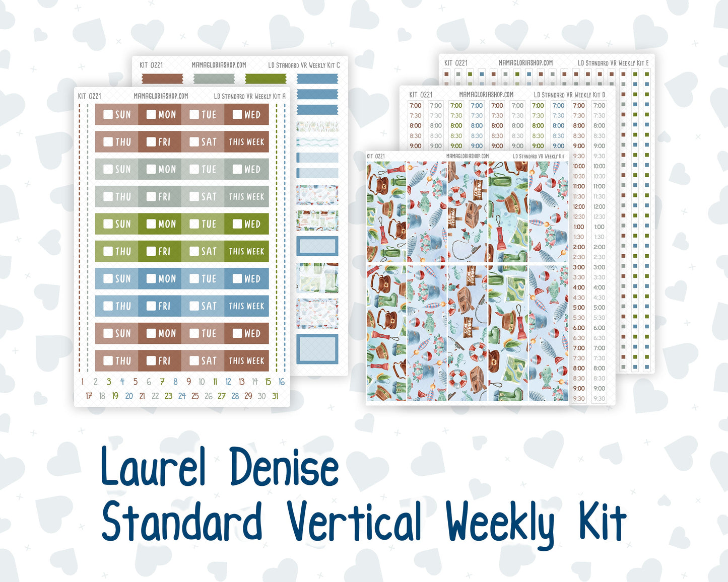 Kit 0221 - Laurel Denise Standard - Vertical - Weekly Kit - June - Gone Fishing
