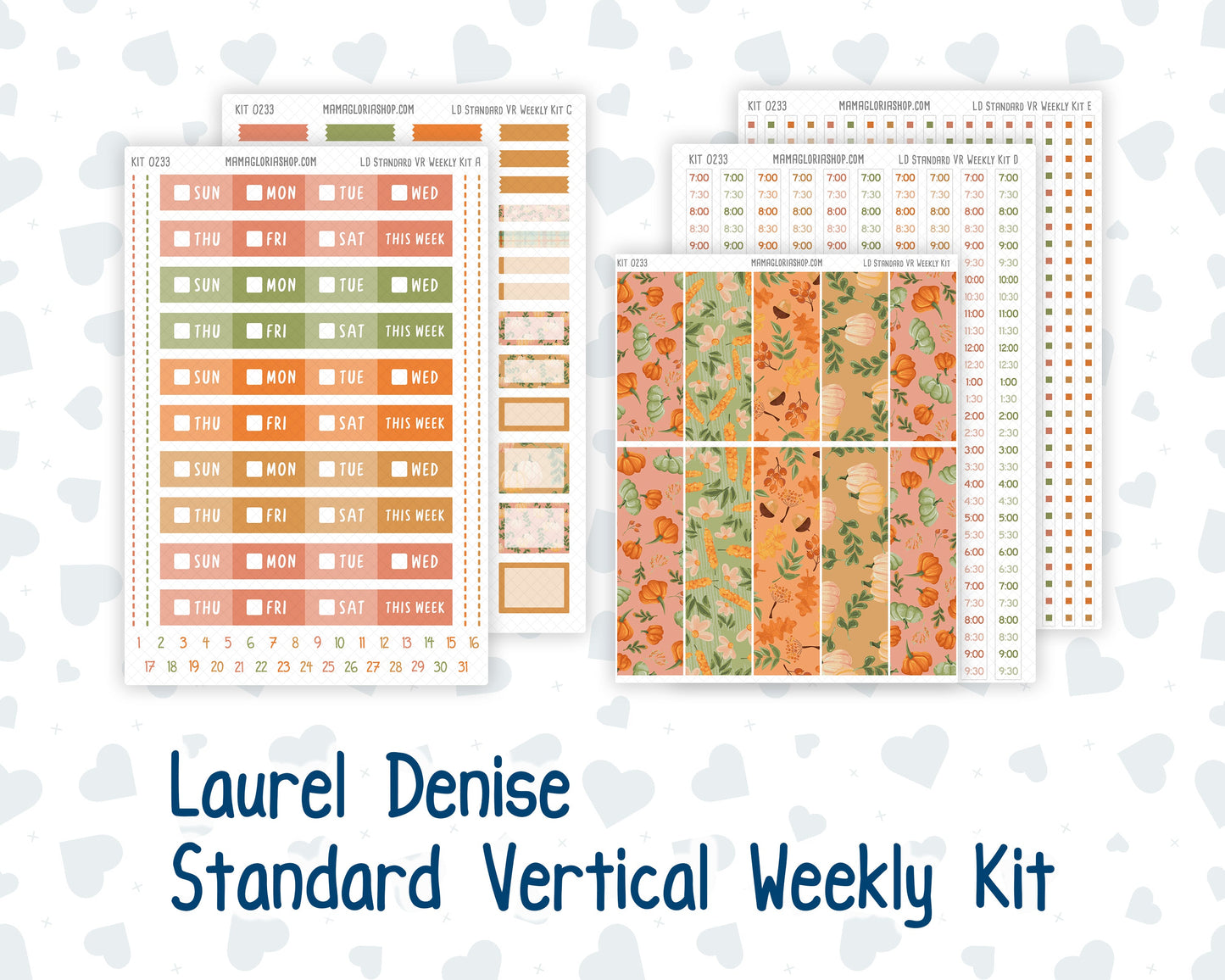 Kit 0233 - Laurel Denise Standard - Vertical - Weekly Kit - September - Cinnamon Days