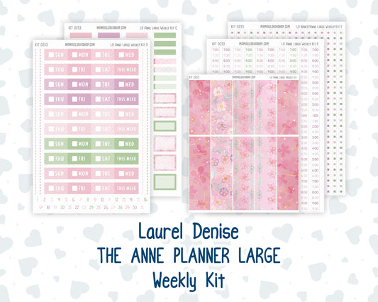 Kit 0253 - Laurel Denise The Anne Planner Large - Weekly Kit - February - Rosy Daydreams