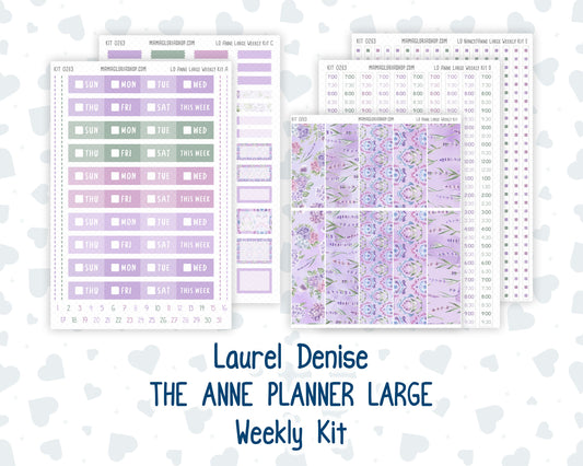 Kit 0263 - Laurel Denise The Anne Planner Large - Weekly Kit - April - Lavender Drift