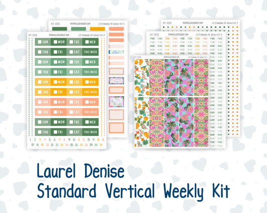 Kit 0226 - Laurel Denise Standard - Vertical - Weekly Kit - July - Tropical Whimsy